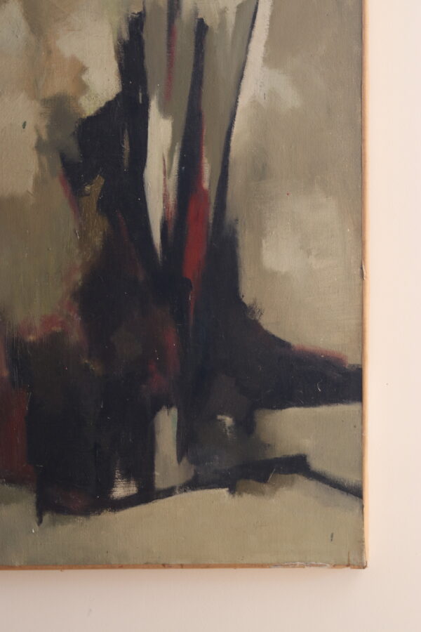 Huile sur toile abstraite signée Marie-Louise Hardy (1911-1987), datée 1961