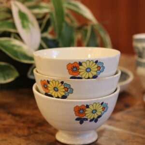 3 bols vintage aux motifs de fleurs stylisées