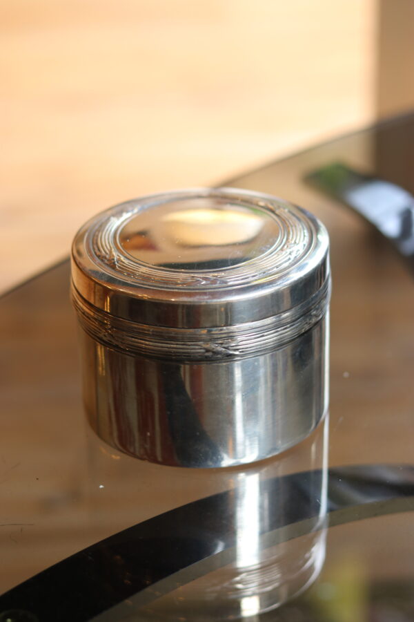 Bougie, bonbonnière en métal argenté – Image 2