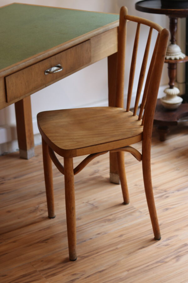 Table de cuisine ou de bureau en bois clair, années 30-40 – Image 8