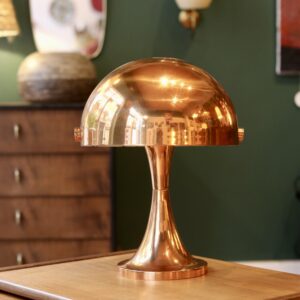 Lampe de table “champignon” Space Âge en métal cuivré, 1960