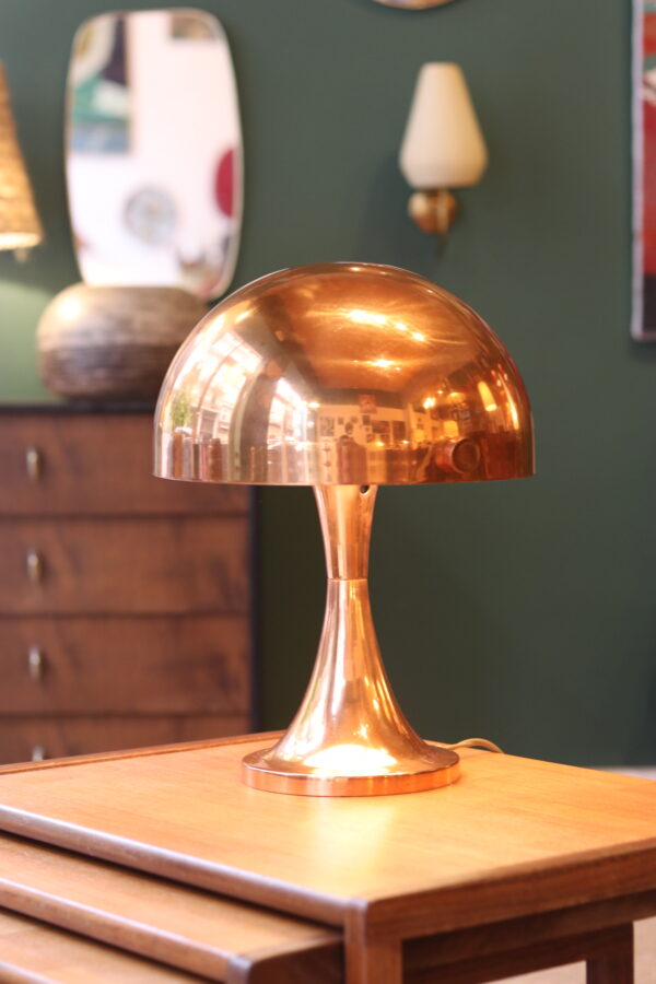 Lampe de table “champignon” Space Âge en métal cuivré, 1960 – Image 4