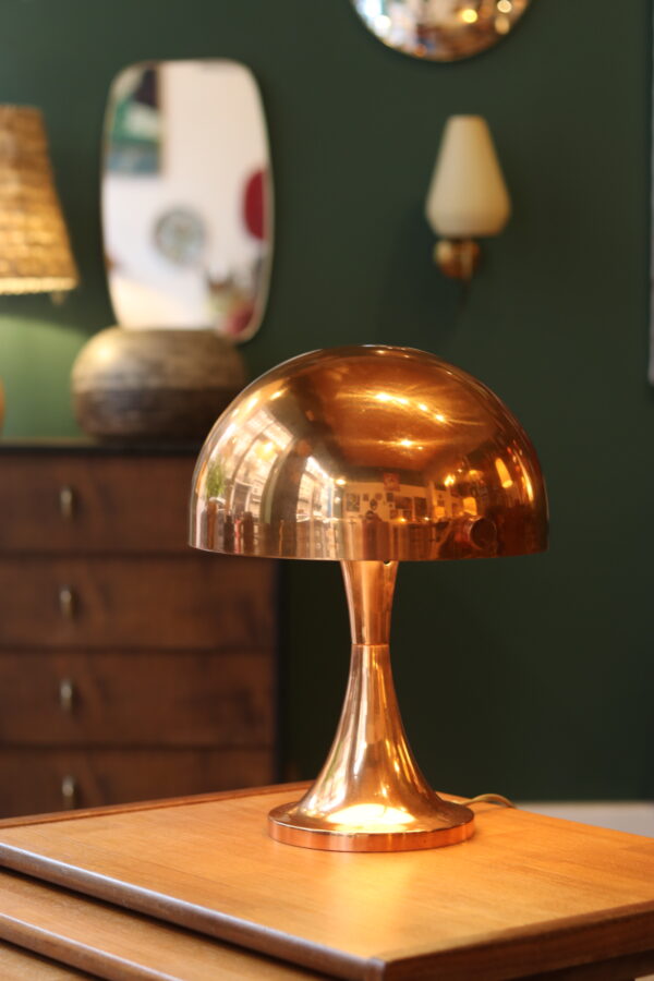 Lampe de table “champignon” Space Âge en métal cuivré, 1960 – Image 3
