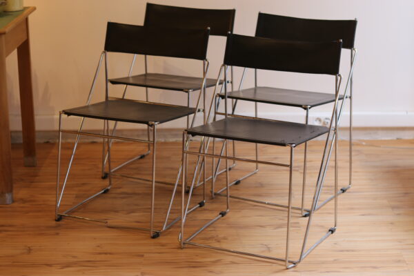 Set de 4 chaises X-lines par Niels Jorgen