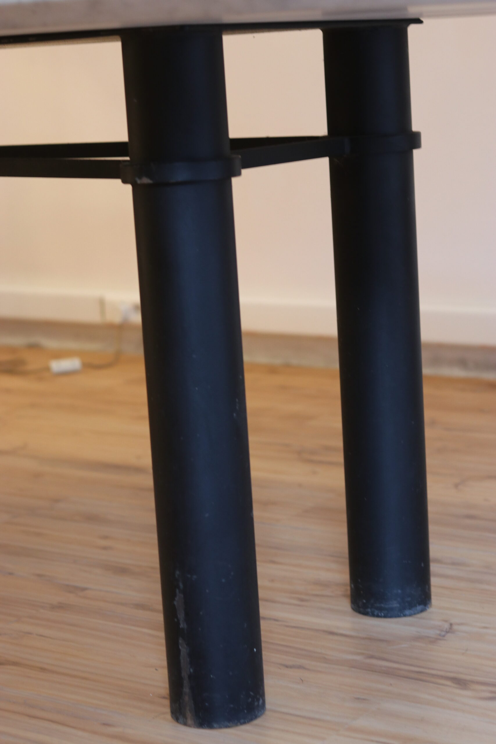 Grande table à manger vintage en marbre de carrare – Image 14