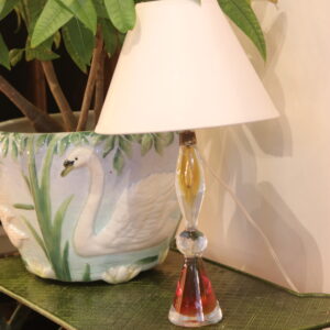 Lampe de table en verre tricolore, Murano 1950