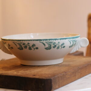 Saladier Art Déco en faïence, manufacture française de Saint-Amand, années 1930