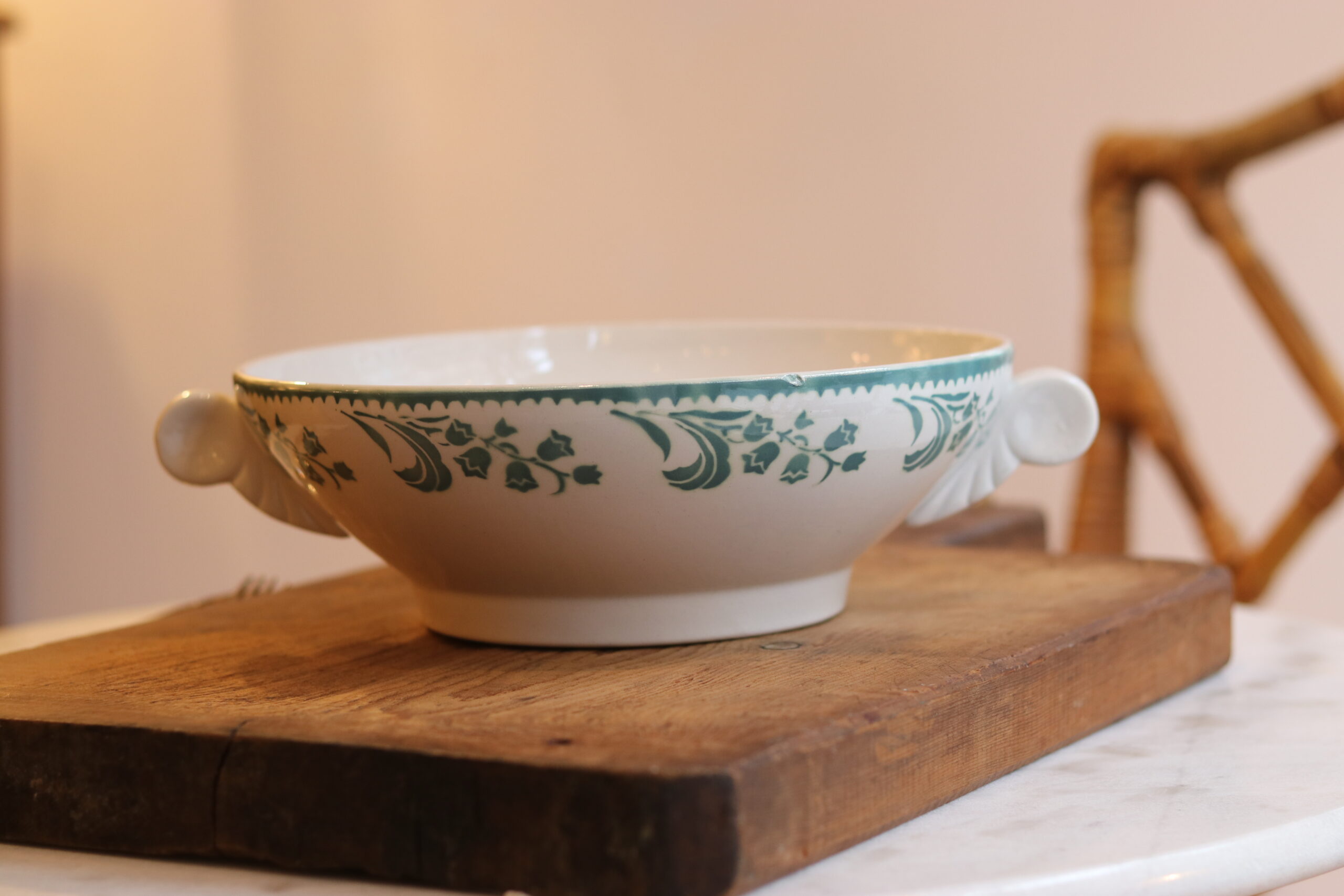 Saladier Art Déco en faïence, manufacture française de Saint-Amand, années 1930