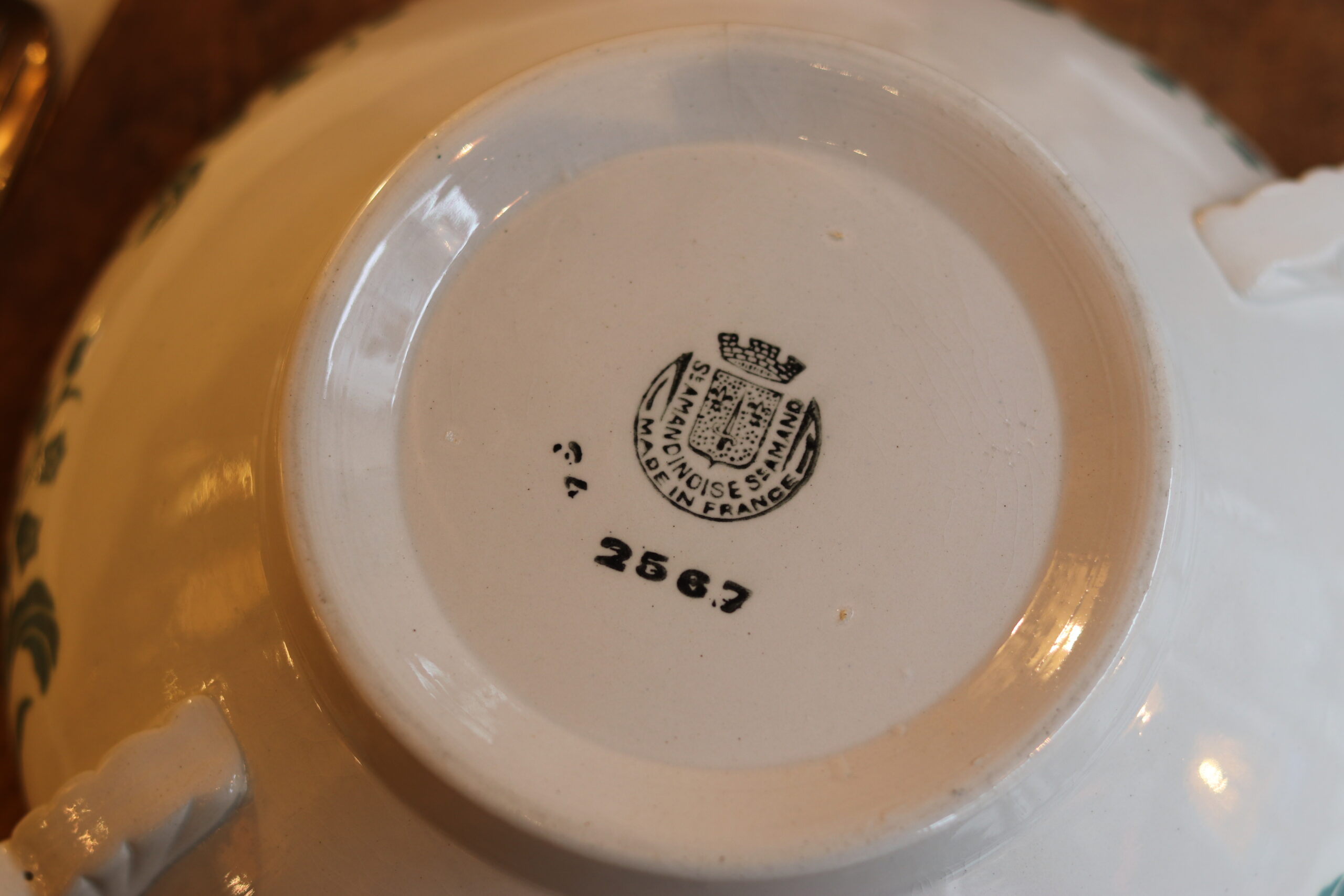 Saladier Art Déco en faïence, manufacture française de Saint-Amand, années 1930 – Image 4