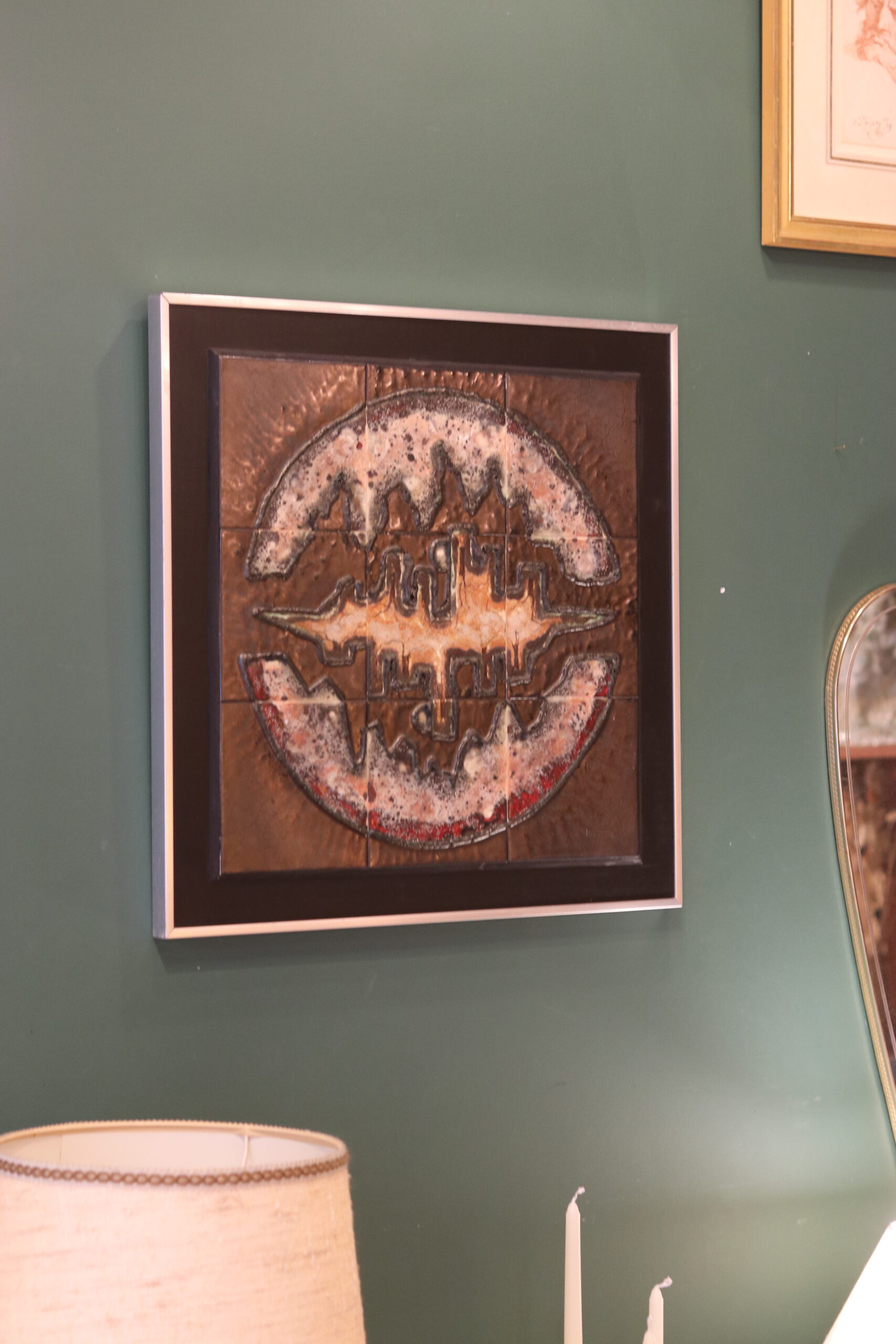 Décoration murale en céramique brutaliste des années 70