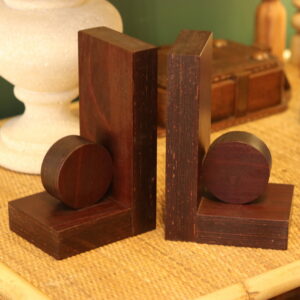 Paire de serre-livres Art Déco en acajou contreplaqué