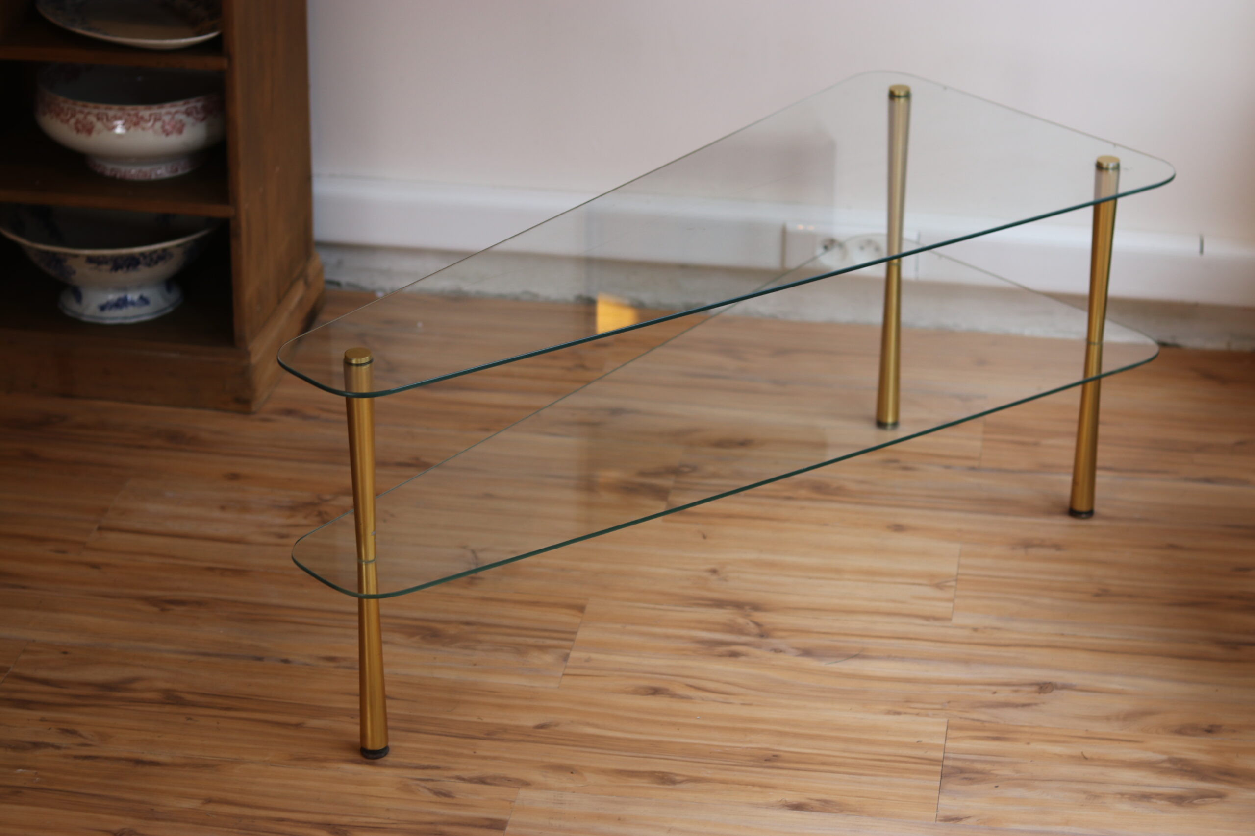 Table basse vintage en verre années 1950 – Image 7