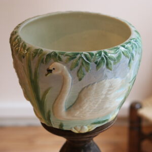 Cache-pot en barbotine Art Nouveau, manufacture de Saint-Clément, vers 1900