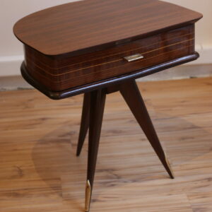 Table d'appoint 1950 en acajou et laiton