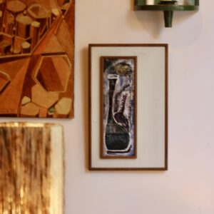 Cadre mural années 60 en céramique – nature morte stylisée