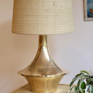 Grande lampe en laiton, années 60, style mid-century