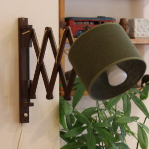 Applique murale scandinave en teck, années 60, avec bras accordéon