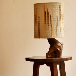 Grande lampe des années 60 en bois d’olivier