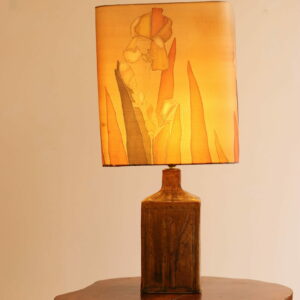 Lampe en grès émaillé signée Saint-Léger-la-Buissière, datée 1980