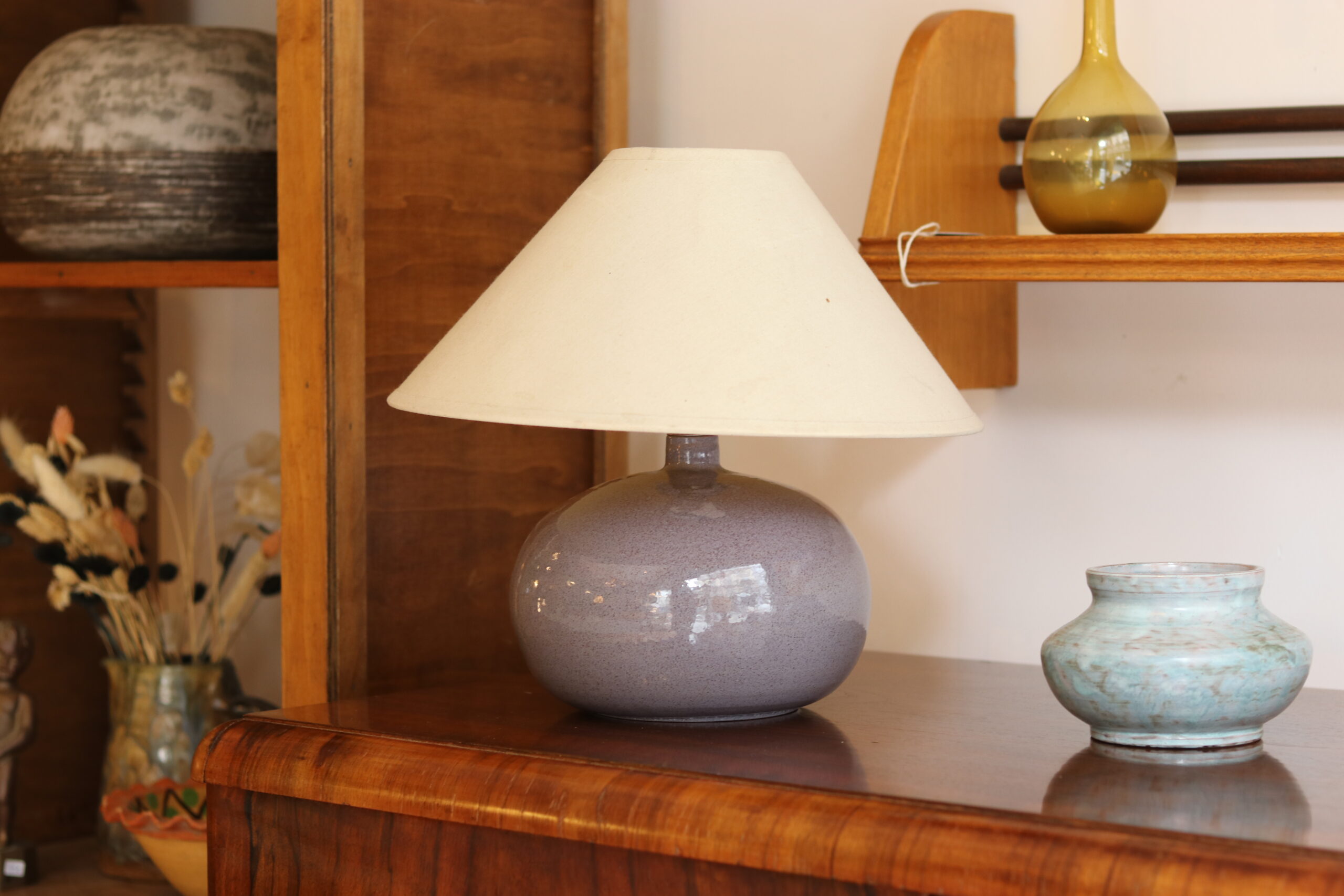 Lampe boule en céramique émaillée