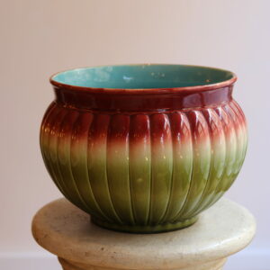 Grand cache-pot Sarreguemines années 30 en faïence