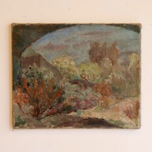 Huile sur toile d’Olaf Christiansen, paysage du sud de la France, 1930