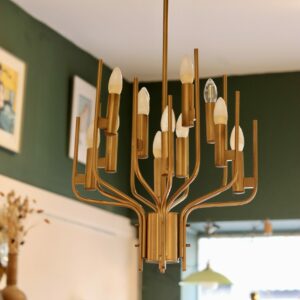 Lustre italien Gaetano Scolari en laiton, 1970