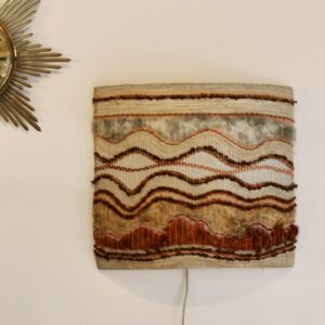 Grande applique murale textile des années 70