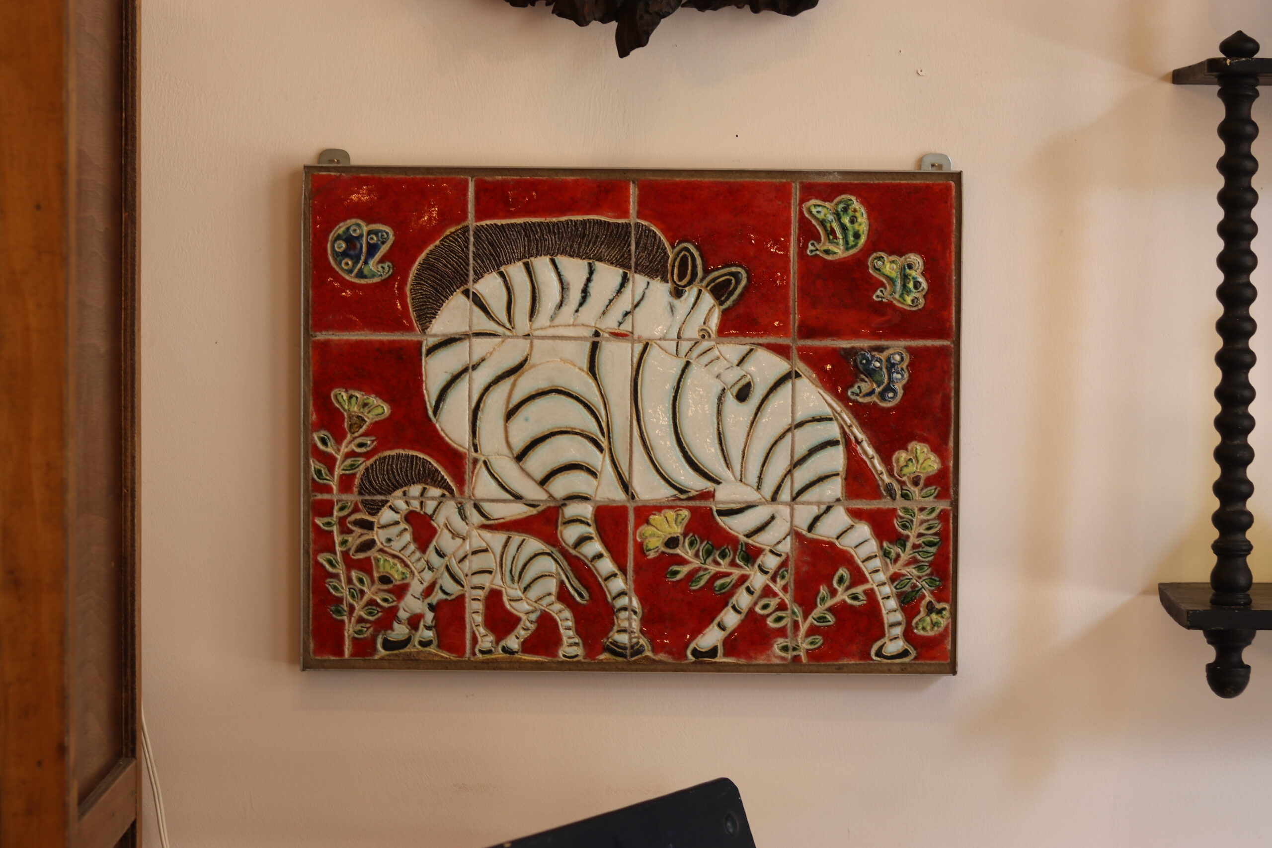 Panneau mural en céramique émaillée de Jeannine Weymeers, vers 1970