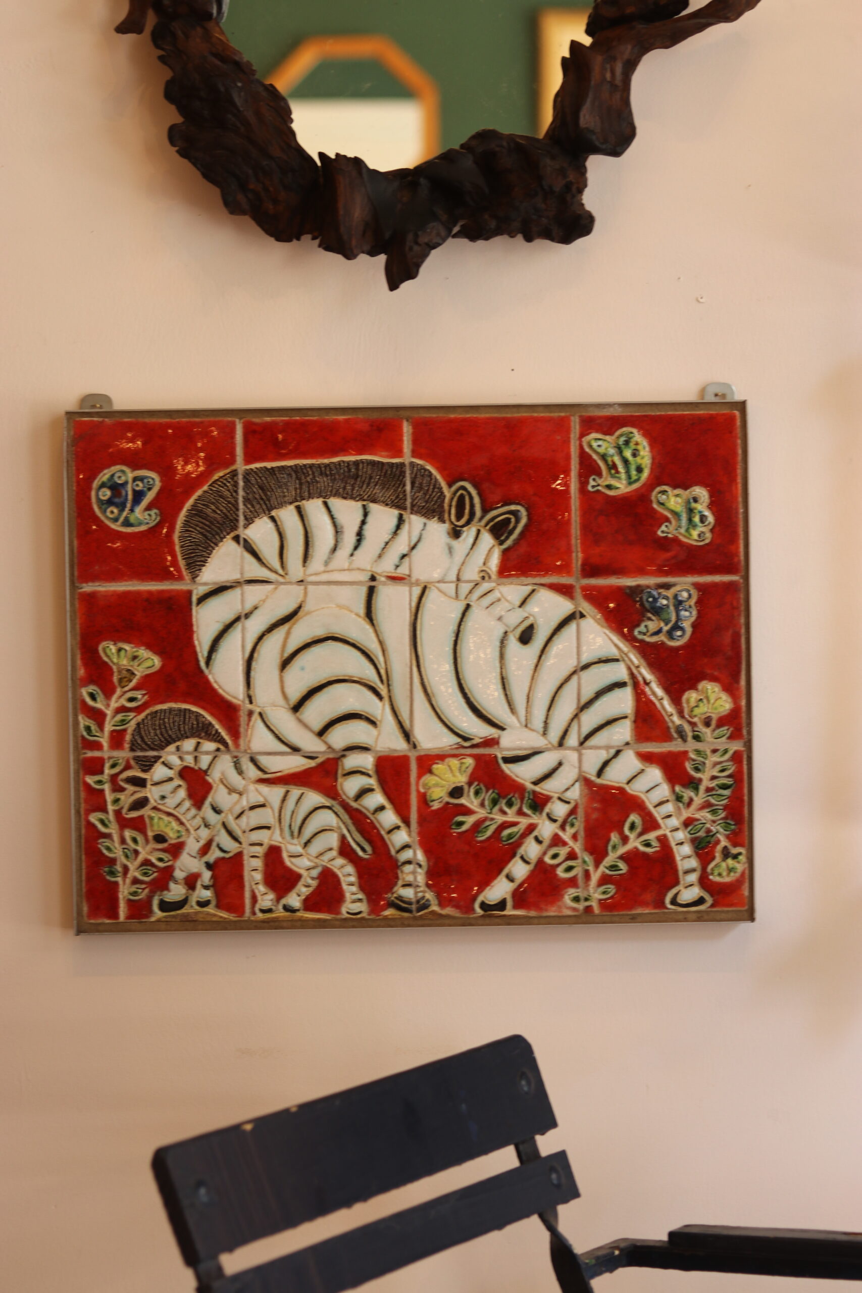 Panneau mural en céramique émaillée de Jeannine Weymeers, vers 1970
