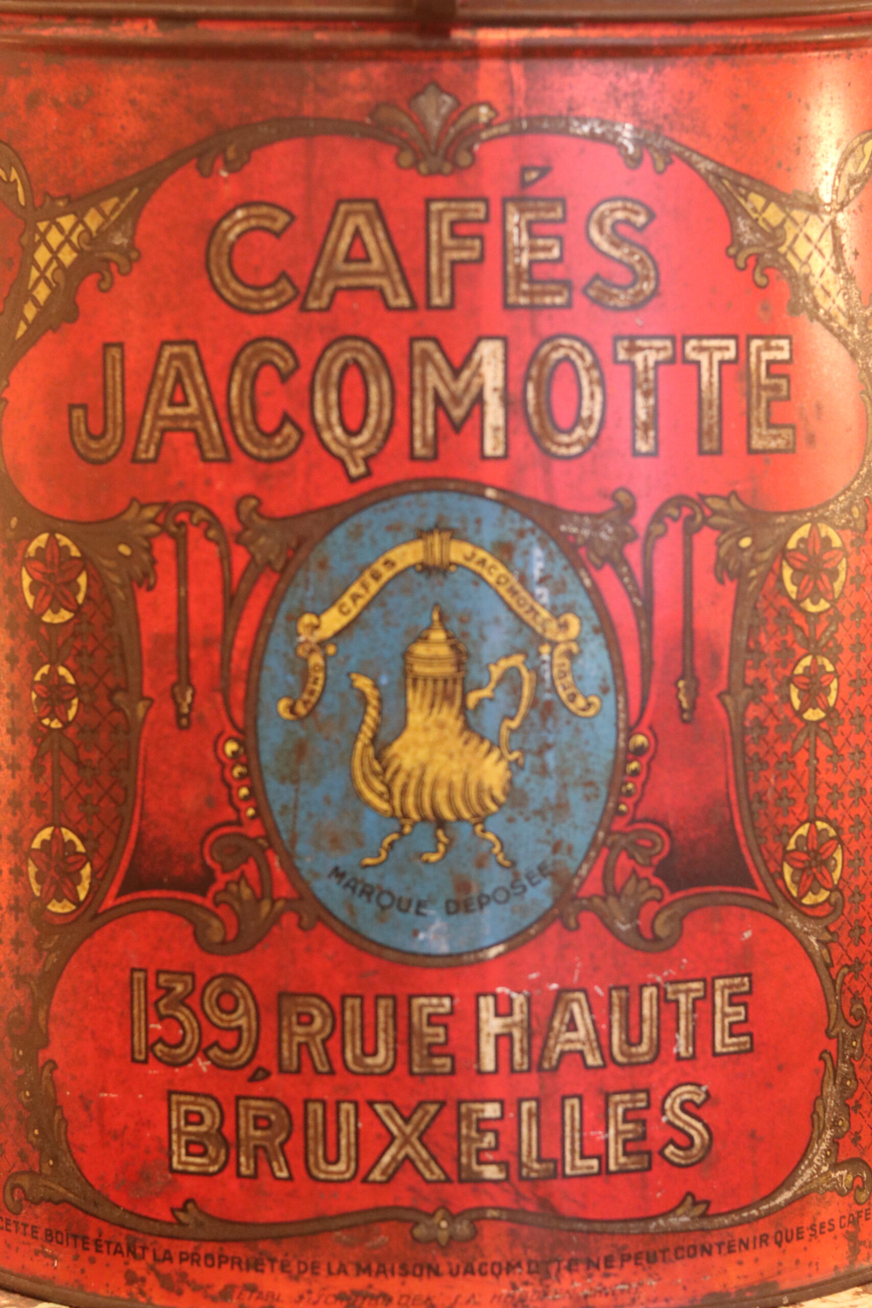 Boîte à café Jacqmotte en tôle lithographiée, début XXe siècle – Image 2