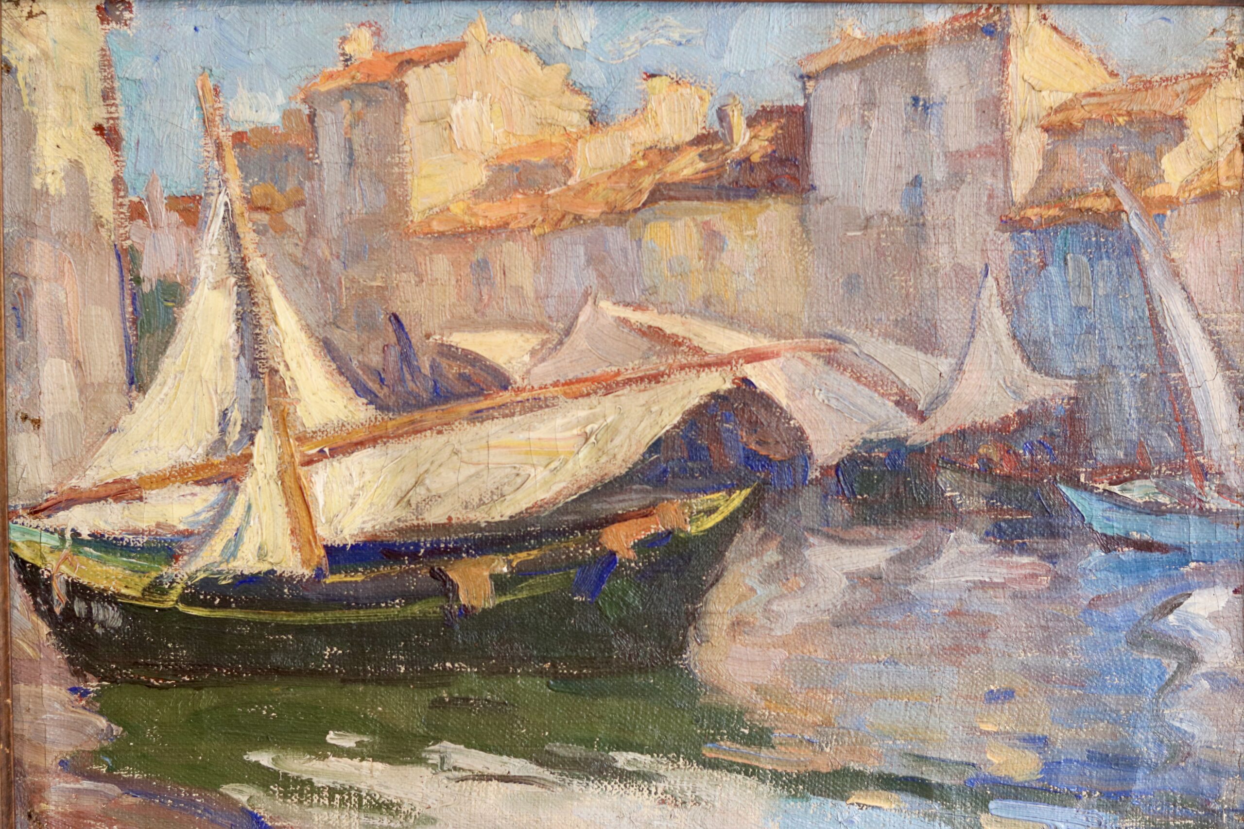 Vue de port, école belge, vers 1930 – Image 3