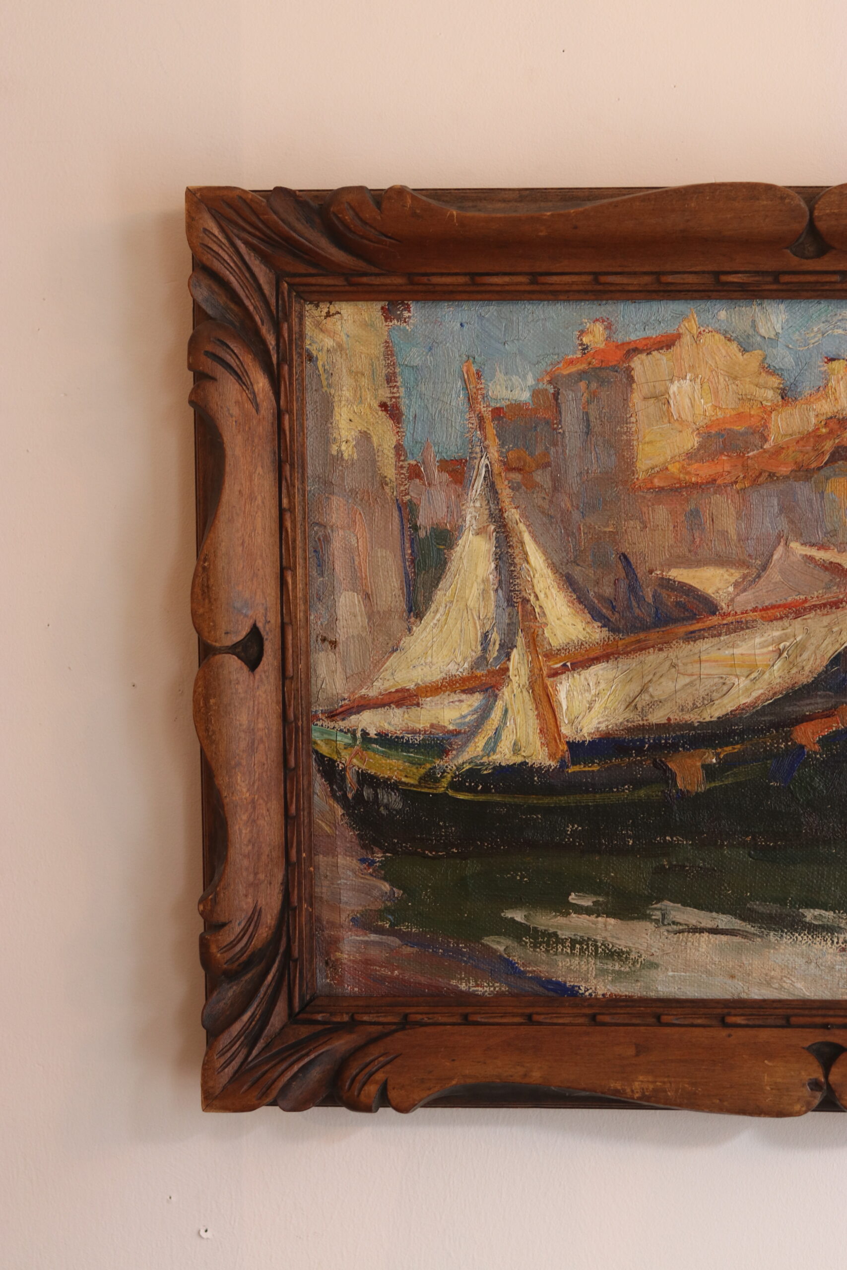 Vue de port, école belge, vers 1930 – Image 2