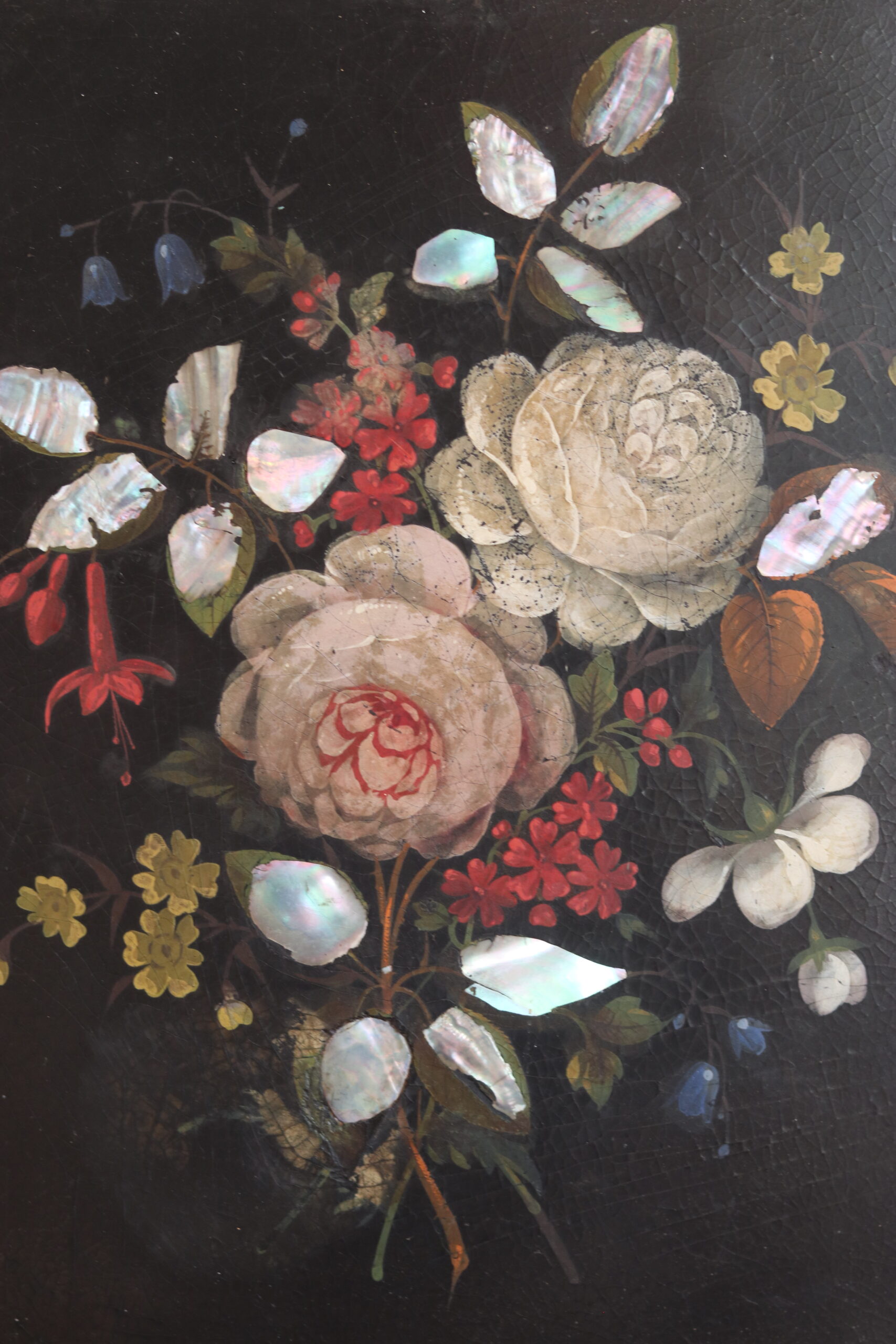 Nature morte aux incrustations de nacre – Huile sur carton, vers 1900 – Image 3