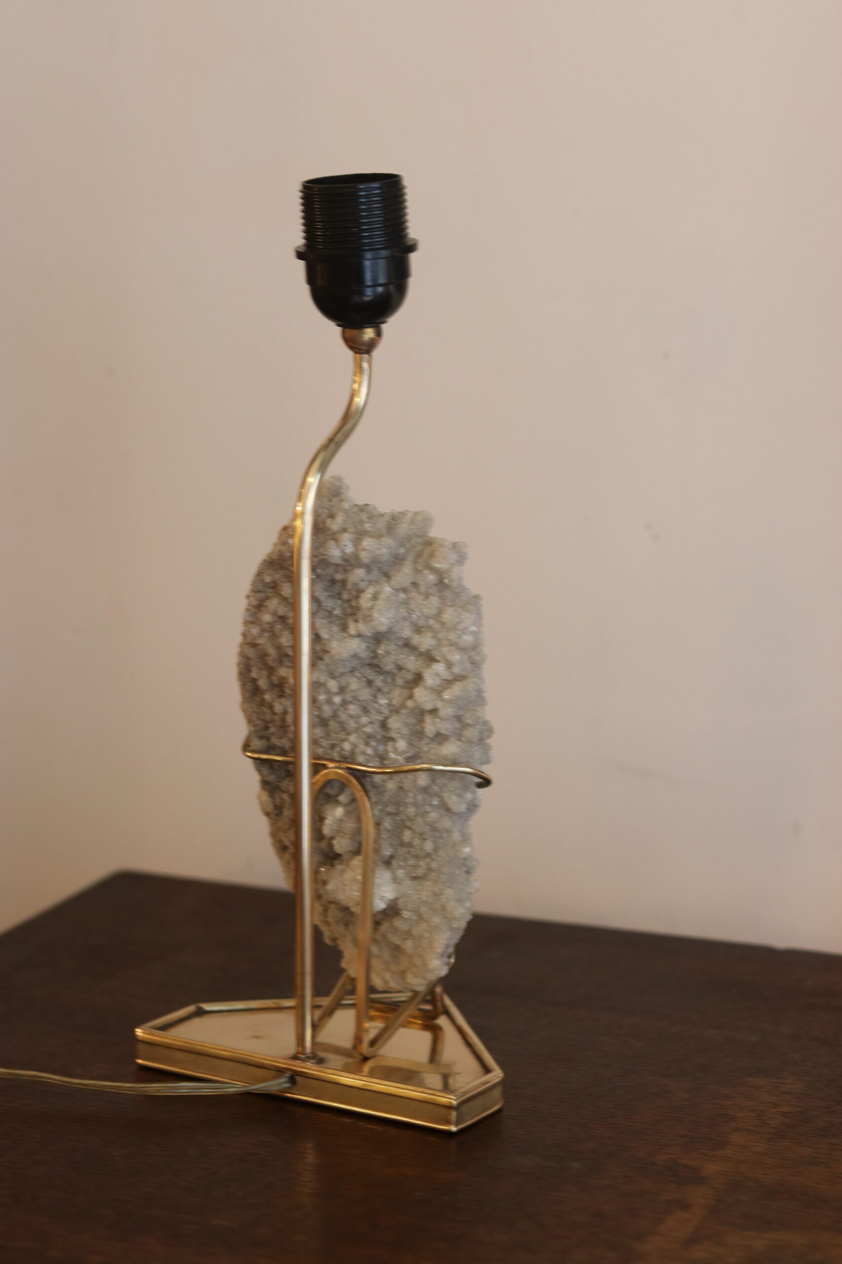 Pied de lampe vintage en laiton et améthyste – Image 7