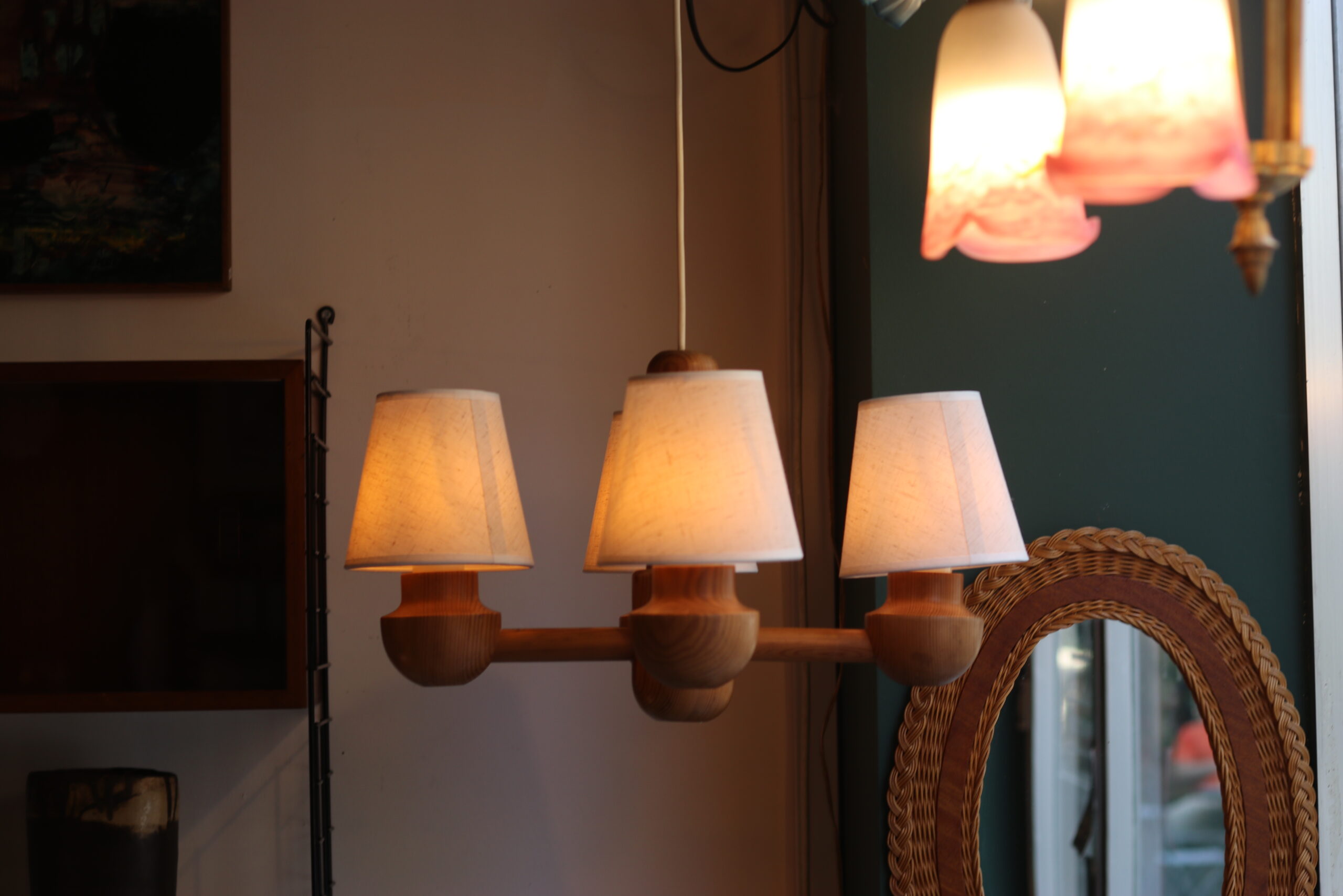 Lustre IKEA vintage des années 80 en pin massif – Image 3
