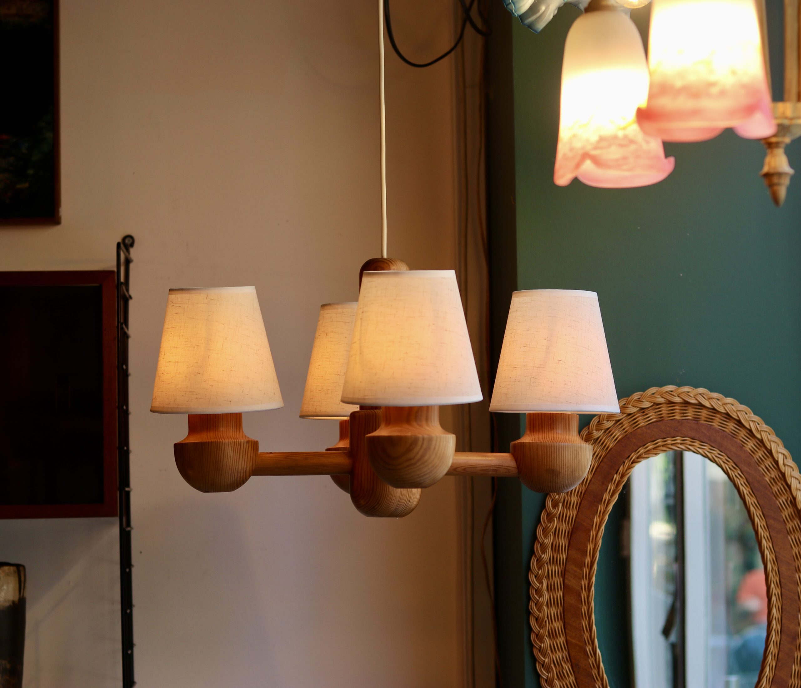 Lustre IKEA vintage des années 80 en pin massif – Image 4
