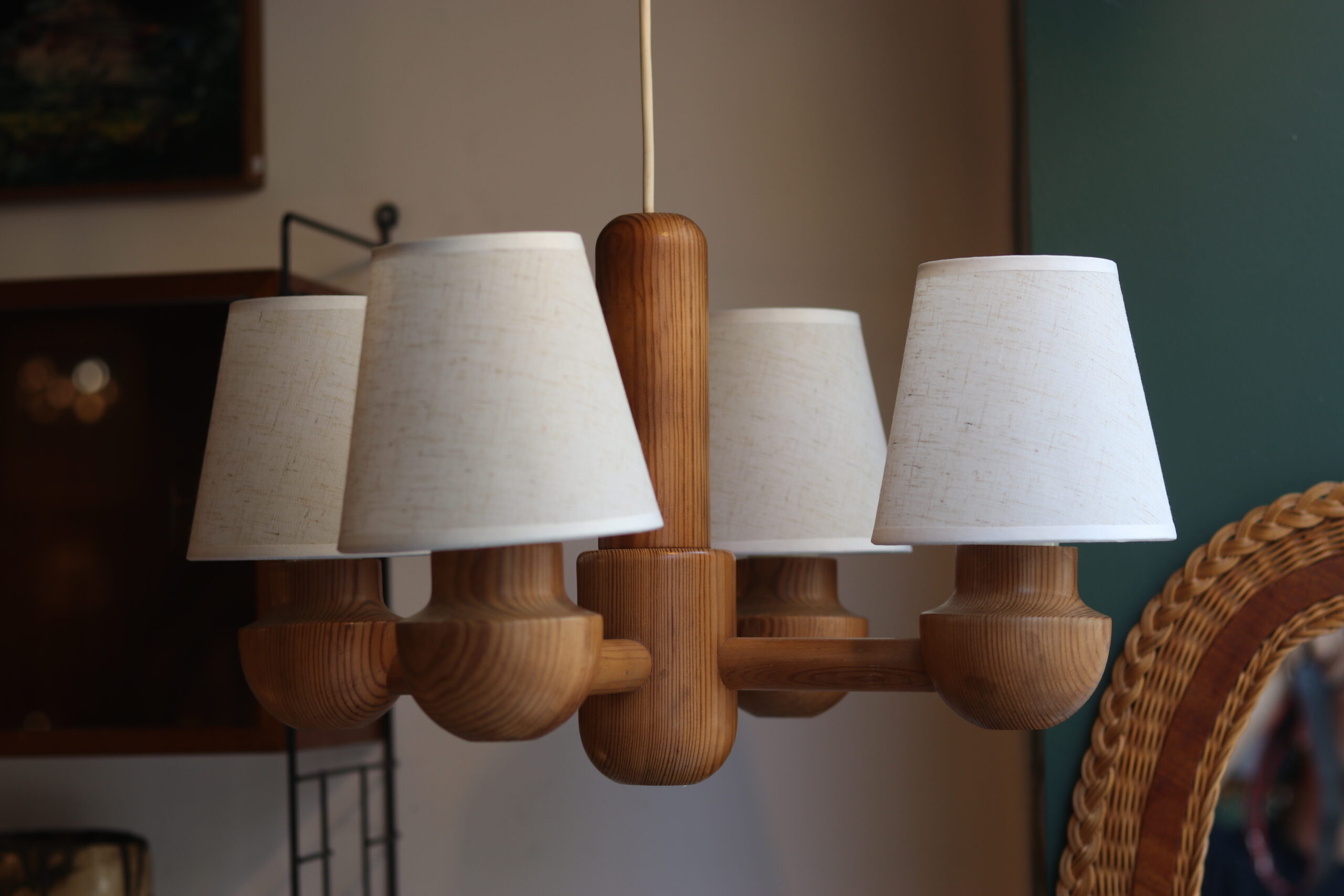 Lustre IKEA vintage des années 80 en pin massif – Image 5