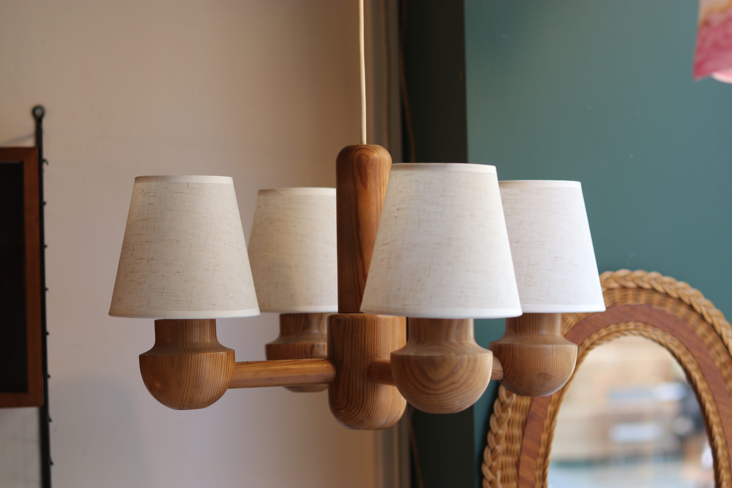 Lustre IKEA vintage des années 80 en pin massif