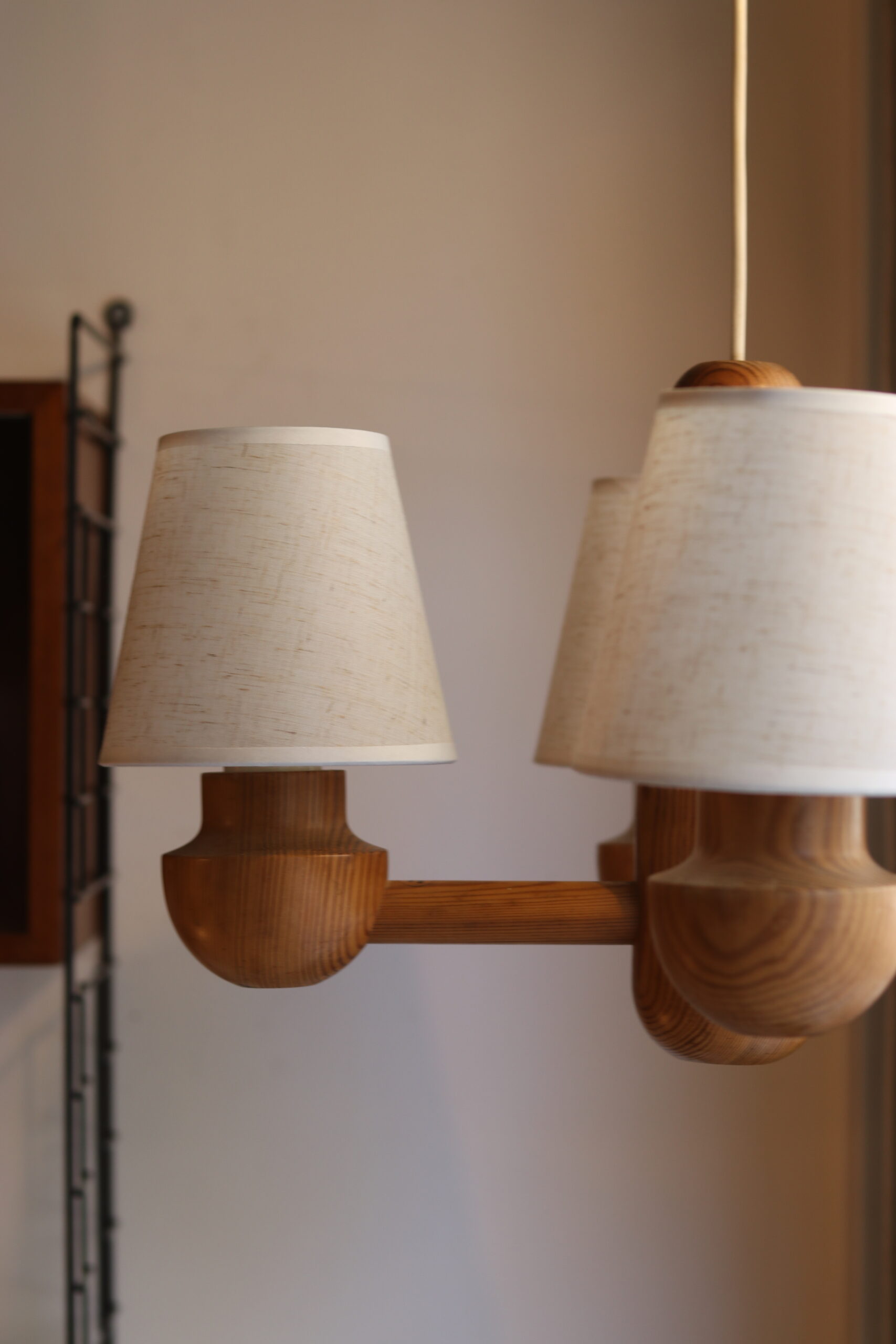 Lustre IKEA vintage des années 80 en pin massif