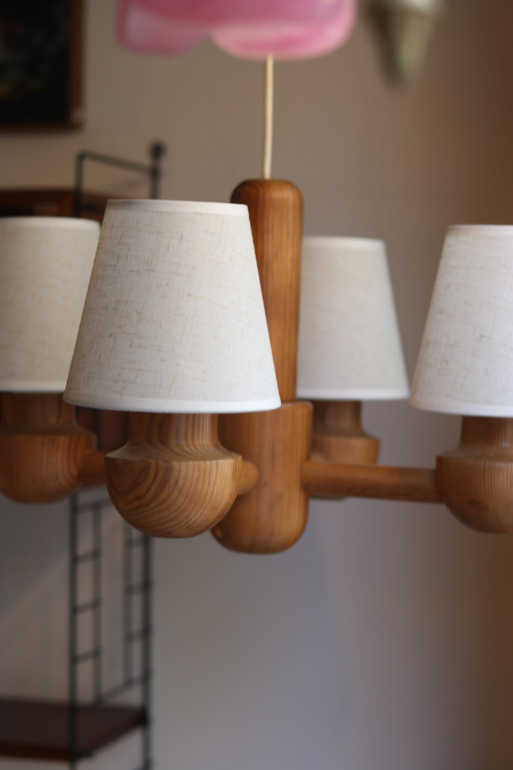 Lustre IKEA vintage des années 80 en pin massif – Image 2
