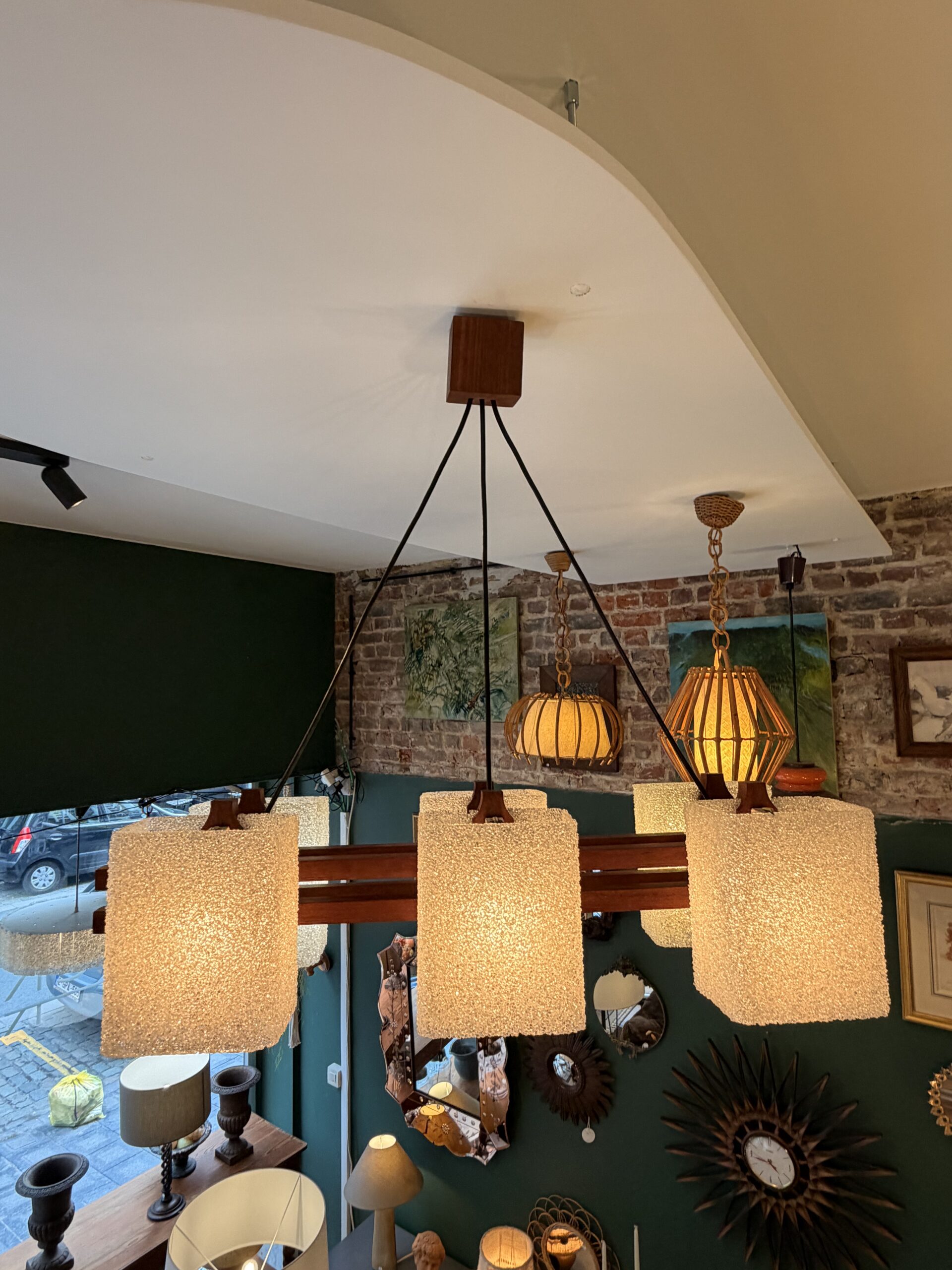 Suspension scandinave des années 60 en teck et perspex – Image 5