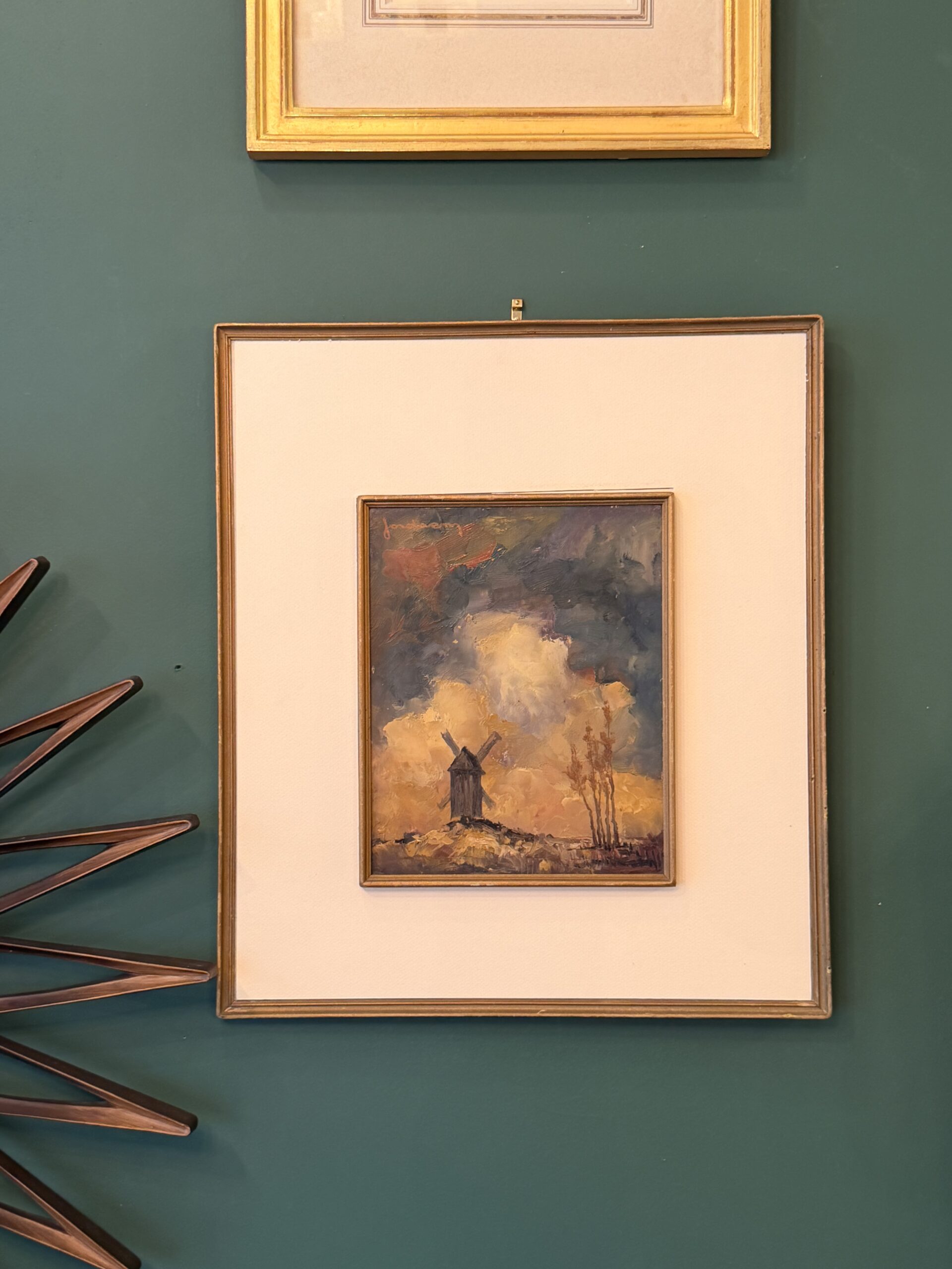 Léo Jordaens (1944-2000) – Huile sur panneau, moulin sous ciel d’orage – Image 6
