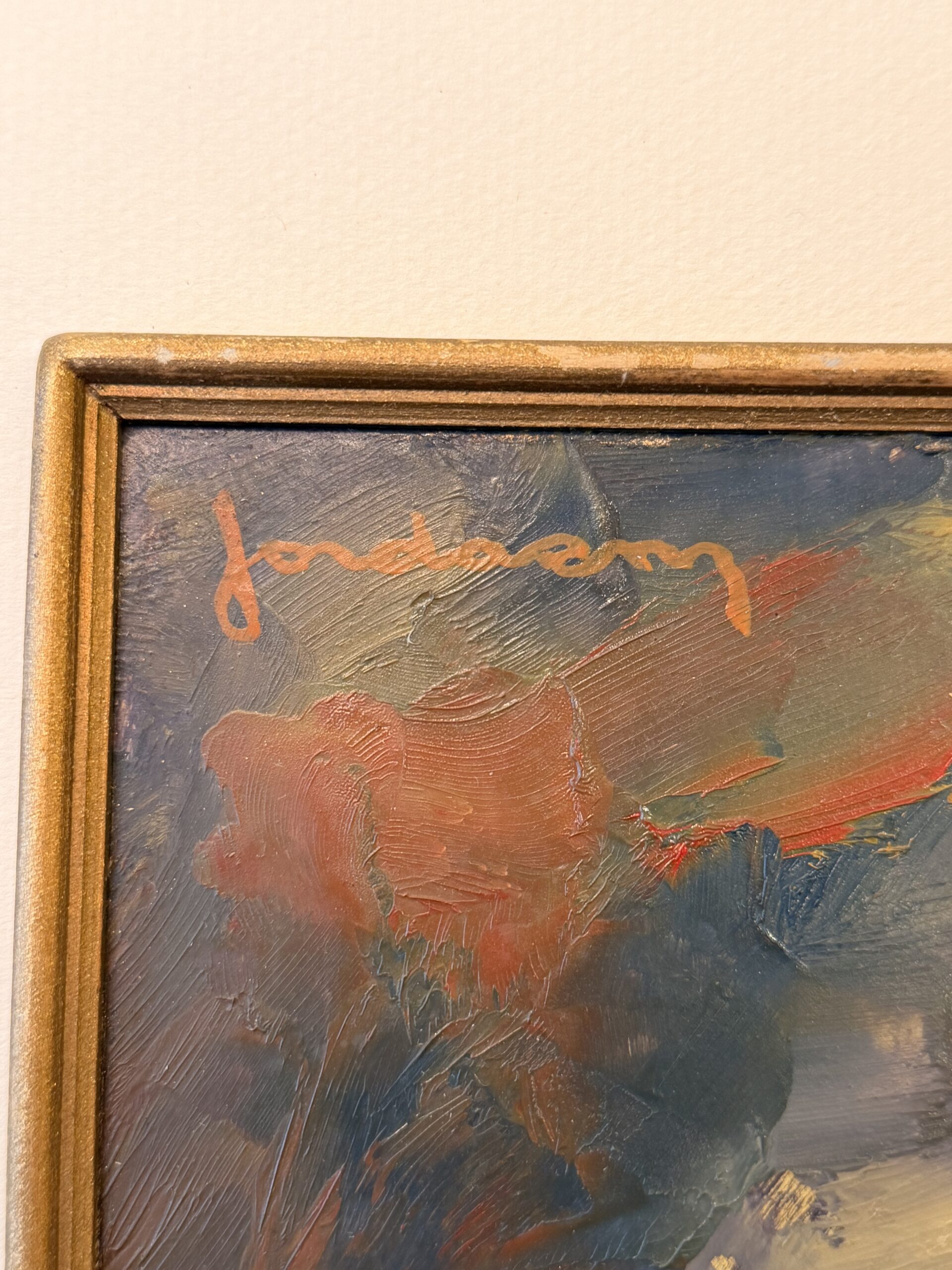 Léo Jordaens (1944-2000) – Huile sur panneau, moulin sous ciel d’orage – Image 4