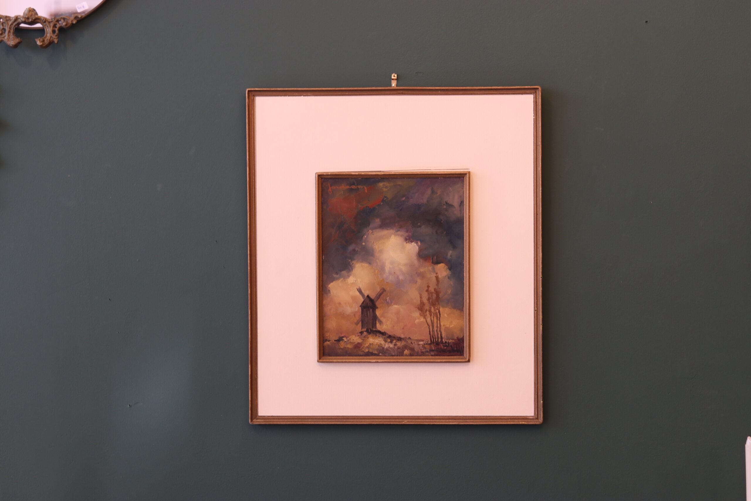 Léo Jordaens (1944-2000) – Huile sur panneau, moulin sous ciel d’orage – Image 2