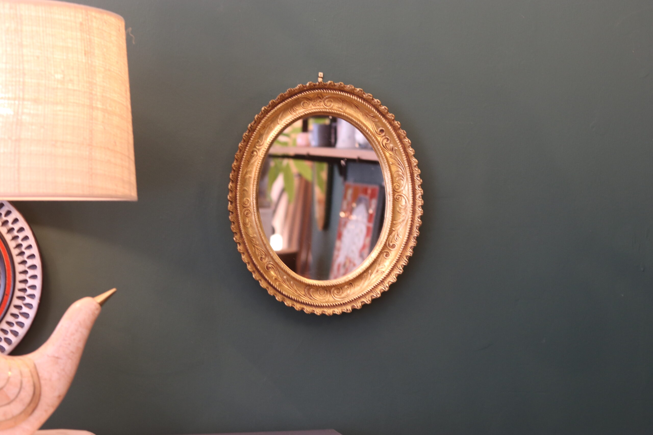 Miroir mural ovale vintage