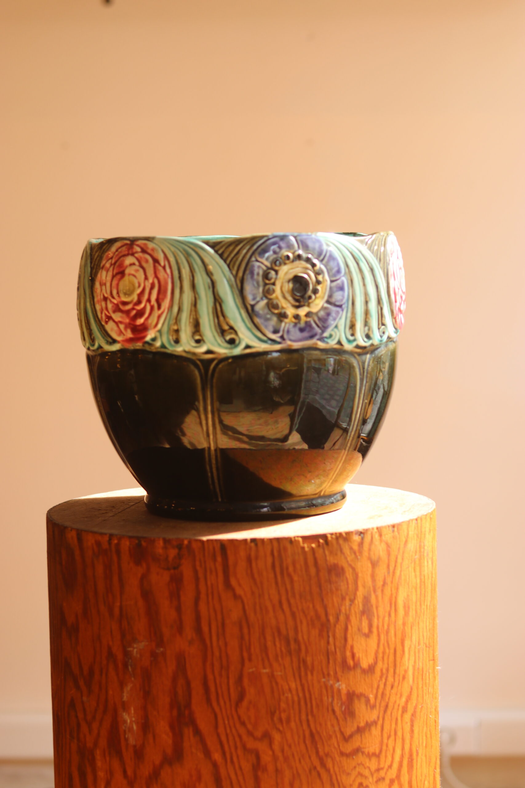 Grand cache-pot Art Déco en faïence émaillée, Orchies (Moulin des Loups), vers 1925 – Image 2