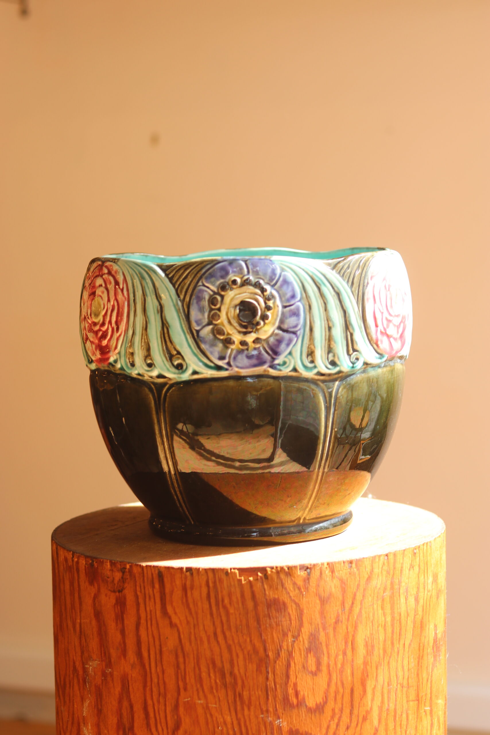 Grand cache-pot Art Déco en faïence émaillée, Orchies (Moulin des Loups), vers 1925 – Image 3